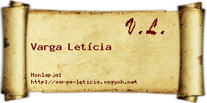 Varga Letícia névjegykártya